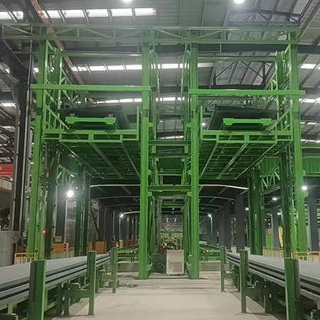 导轨式升降平台在集装箱行业大型配件垂直输送中的应用